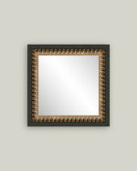 6x6 Ridged Brass Brown Framed Mirror