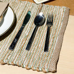 Set of 4 Jute & Sage Green Placemats