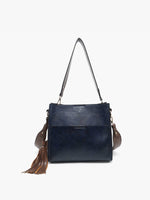 Lyla 2-in-1 Bucket Bag w/ Guitar Strap - Black/Brown