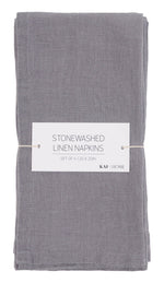 100% Stone Washed Linen Napkins - Set Of 4
