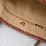 Ellie Straw Tote Crossbody Bag - Brown
