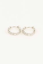Silver Sparkle Huggie Earrings