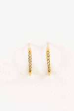 Thin Stone Hoop Earrings
