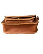 Genuine Leather Crossbody: Light Brown