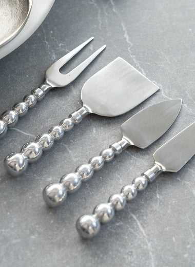 Aluminum Beaded Cheese Tools, Set of 4