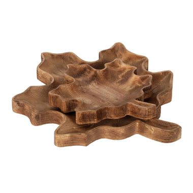 Recycled Wooden Maple Leaf Bowls