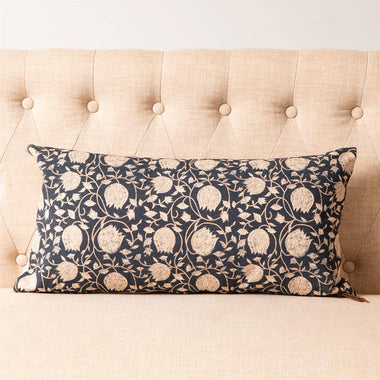 12x24 Navy Block Print Pillow