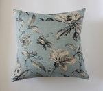 20x20 Light Blue Floral Pillow Cover