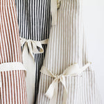 Ruffle Pin Stripe Apron - Tan