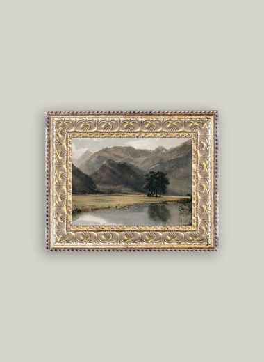 5x7 River Mountainscape Framed Art