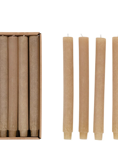 Set of 12 Unscented Pleated Taper Candles in Box