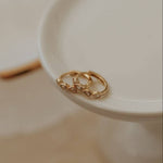 May Raindrop Gold Hoops