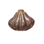 Stoneware Gourd Shaped Vase, Reactive Glaze, Brown