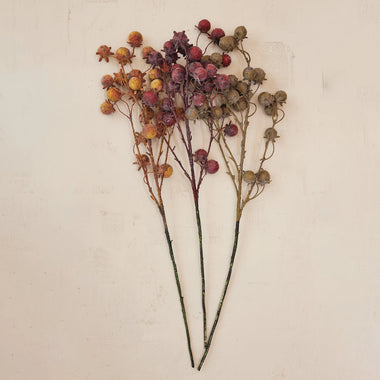 37" Faux Rose Hip Stem