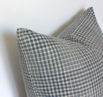 18x18 Blue Gingham Pillow Cover