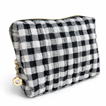 Black Gingham Cosmetic Bag