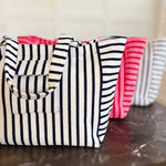 Jumbo Terry Cloth Grey Striped Beach Bag