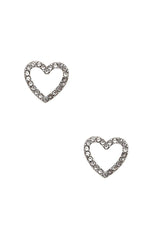 Rhinestone Pave Heart Post Earring