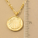 Clam Shell Coin Pendant Necklace - Gold