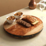 Studded Wood Lazy Susan
