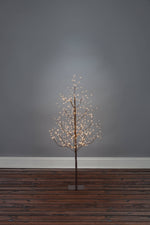 4'H Electric Matte Brown Lighted Tree