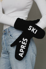 Black & White Apres Ski Knit Mittens