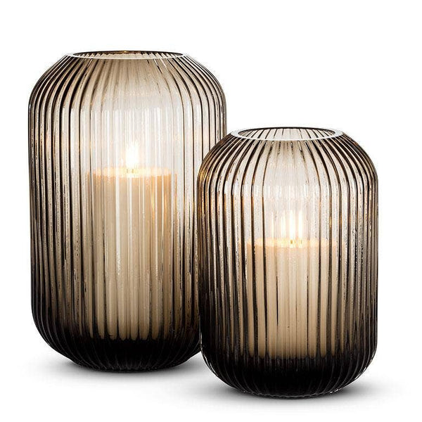 11" Large Ridge Capsule Vase – Linen & Clove