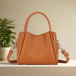Clara 3 Compartment Satchel/Crossbody Bag - Camel