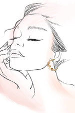 Double Circle Bubble Hoop Earrings - Gold