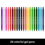 20 Pack Retractable Gel Pens- Rainbow