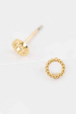 Embossed Circle Stud Earrings