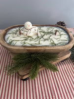 Snowman Dough Bowl Soy Candle - Balsam Fir