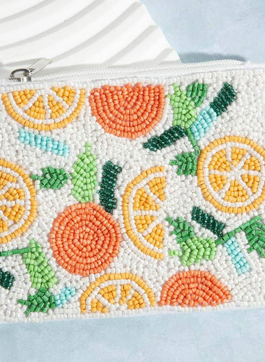 Beaded Citrus Coin Purse