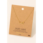Silver Dipped Ribbon Bow Pendant Necklace