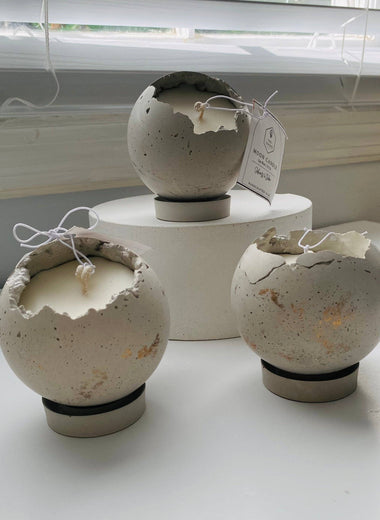 Mini Moon Concrete Candle - Moroccan Cashmere