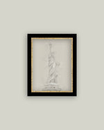 11x15 Statue Of Liberty Sketch Framed Art