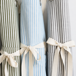 Ruffle Pin Stripe Apron - Green