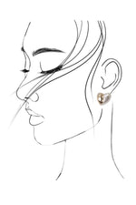 Gold & Pearl Heart Earrings - Gold