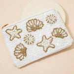 Beaded Starfish & Sea Life Coin Purse