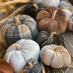 XL BWT Plaid Fabric Pumpkin