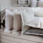 20x20 Fringe Pillow Cover - Light Gray