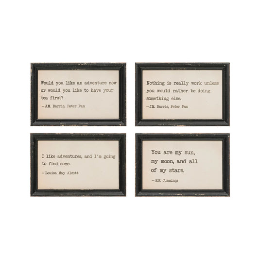 Wood Framed Wall Decor with Sayings