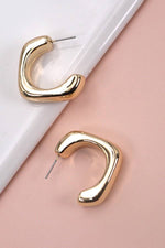 Balloon Square Hoop Earrings - Gold