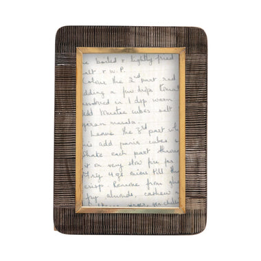 4x6 Hand-Carved Photo Frame with Brass Border