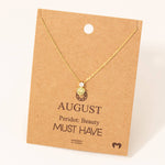August Peridot Gem Pendant Necklace