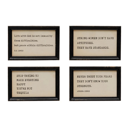 Wood Framed Wall Decor with Sayings