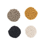 Cotton Crochet Coasters, Set of 4