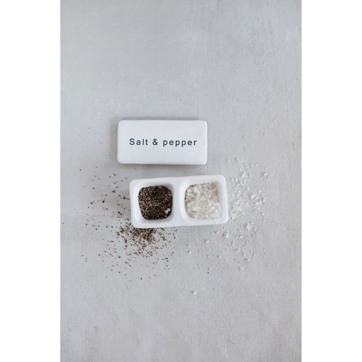 Salt & Pepper Stoneware Pinch Pot