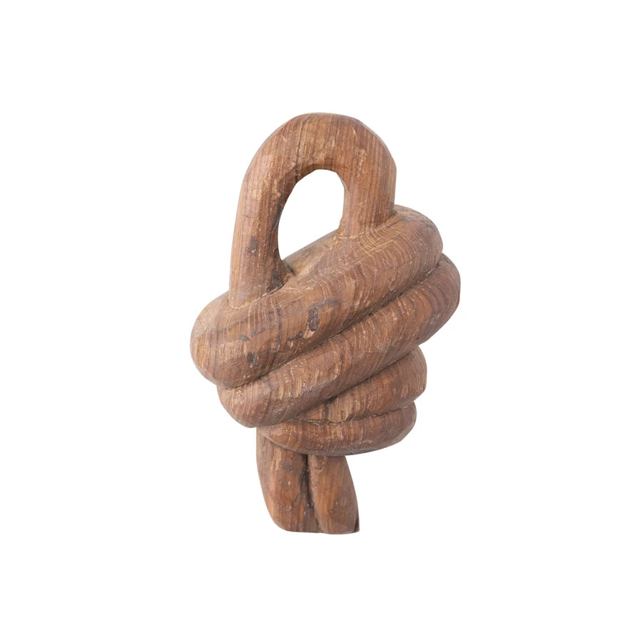 Hand-Carved Reclaimed Wood Knot Decor