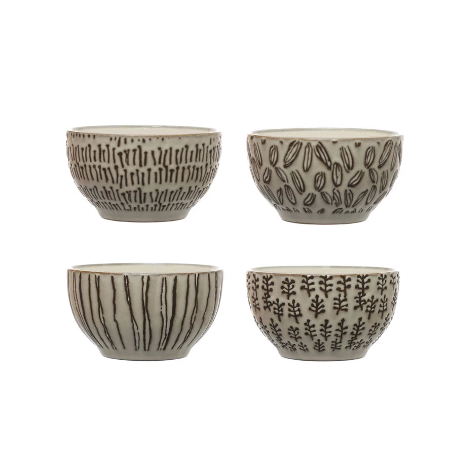 Stoneware Bowl w/ Wax Relief Pattern